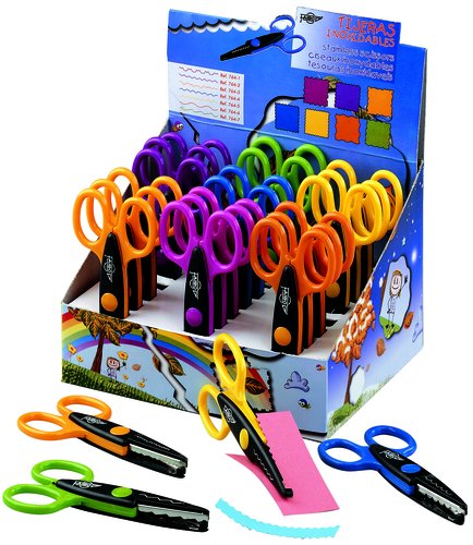 FAIBO - TIJERAS DENTADA 13 cm SURTIDO EXPOSITOR DE 24 (Ref.764E)