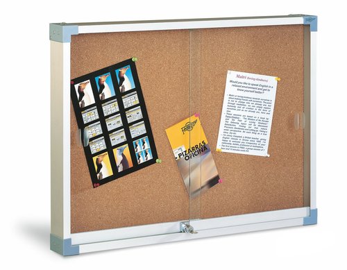 FAIBO - VITRINA ANUNCIOS CORCHO de ALUMINIO y CRISTAL 80x100 cm (Ref.604-2)