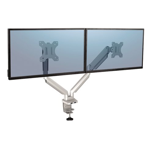 FELLOWES - FELLLOWES Brazo para Monitor Doble Platinum Series Plata/ Muelle gas (Ref.8056501)