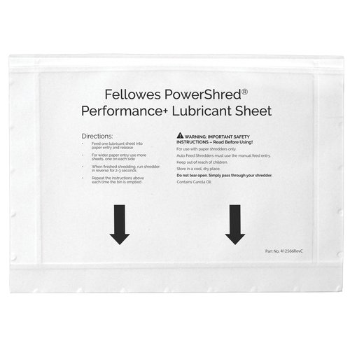 FELLOWES - HOJAS LUBRICANTES PARA DESTRUCTORA PACK DE 10 (Ref.4025601)