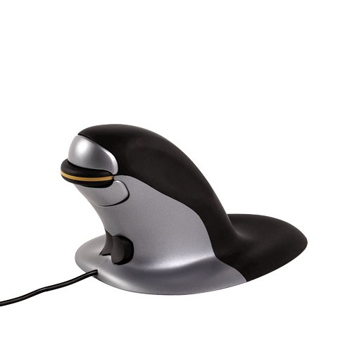 FELLOWES - RATON PENGUIN INALAMBRICO AMBIDIESTRO 2 BOTONES 1200 DPI TAMAÑO S NEGRO/PLATA (Ref.9894901)