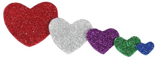 FIXO - GOMA EVA ADHESIVA con PURPURINA CORAZONES PACK 59 FIGURAS (Ref.5015/68002500)