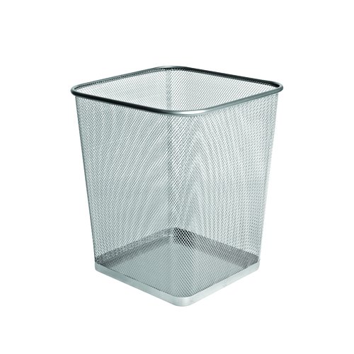 FOROFIS - PAPELERA METAL CUADRADA PLATA (Ref.91329)