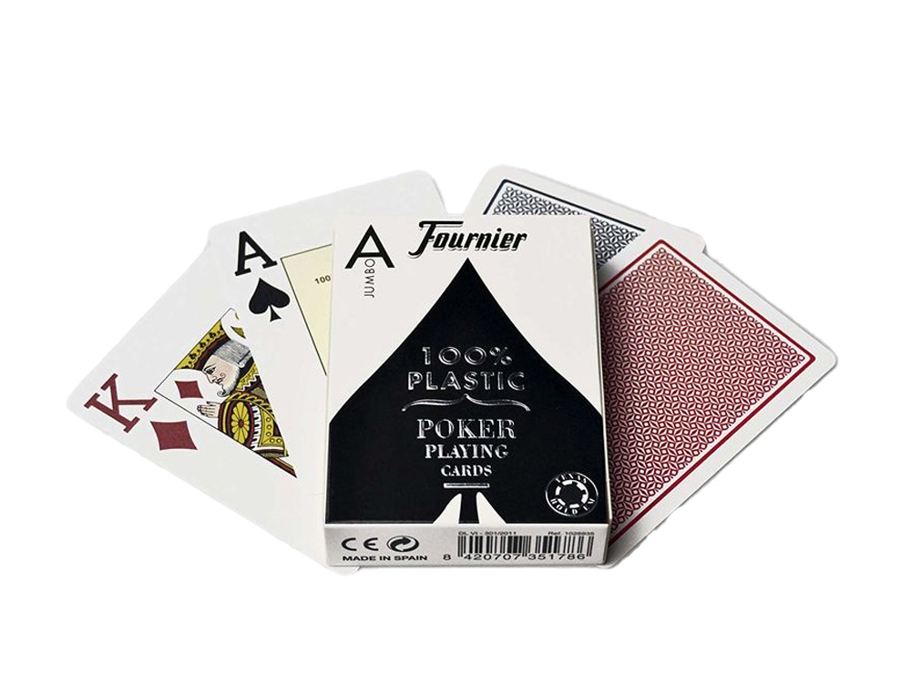 FOURNIER - POKER INGLÉS Nº 2800 DE 55 CARTAS DE PLÁSTICO 2 ÍNDICES JUMBO 62,5X88MM EN ESTUCHE DE CARTÓN (Ref.1028935)