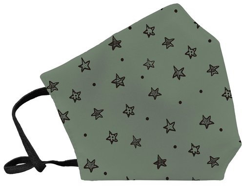 FULI - MASCARILLA DE PROTECCION REUTILIZABLE GRANDE TALLA L ESTRELLAS KAKI (Ref.101ESKAL)