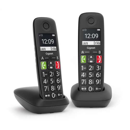 GIGASET - E290 Inalámbrico DECT Duo Negro (Ref.L36852-H2901-D201)