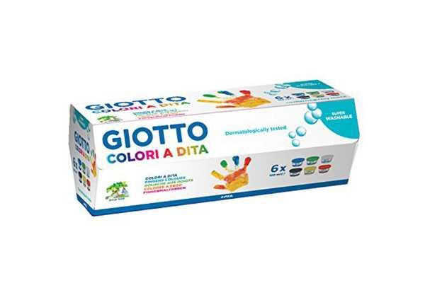 GIOTTO - PINTURA DE DEDOS DE 100 ML COLORES ESTUCHE DE 6 BOTES (Ref.F534100)