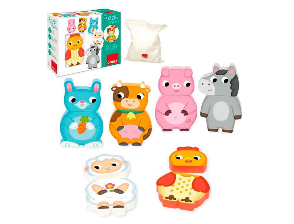 GOULA - PUZLE MAGNETICO INTERCAMBIABLE GRANJA 12 PIEZAS (Ref.455245)