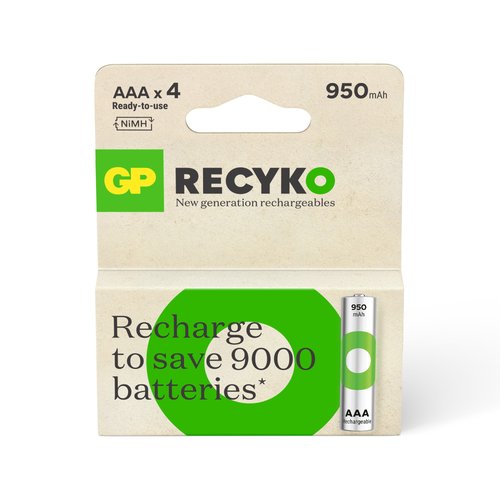 GP - PILAS RECARGABLES 950 AAA BLISTER de 4 (G140) (Ref.100AAAHC-CB4 )