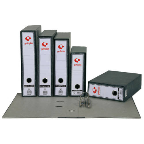 GRAFOPLÁS - ARCHIVADOR JASPEADO ECOCLASSIC NEGRO FOLIO NATURAL LOMO ANCHO 290X350X75 GRAFOPLAS (Ref.07179000)