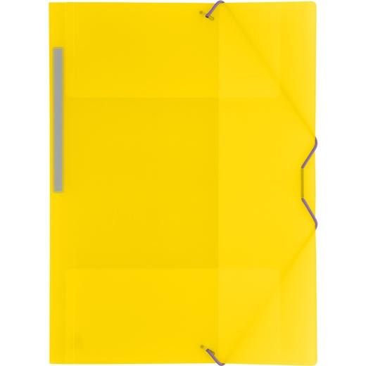 GRAFOPLÁS - CARPETA COLORGRAF 3 SOLAPAS PP TRANSLÚCIDO GOMAS FOLIO AMARILLO (Ref.4801260)