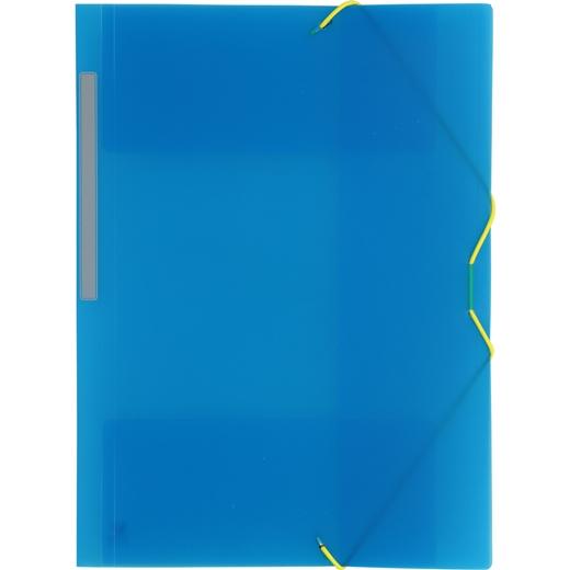 GRAFOPLÁS - CARPETA COLORGRAF 3 SOLAPAS PP TRANSLÚCIDO GOMAS FOLIO AZUL (Ref.04801230)