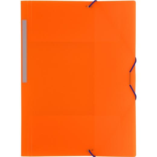 GRAFOPLÁS - CARPETA COLORGRAF 3 SOLAPAS PP TRANSLÚCIDO GOMAS FOLIO NARANJA (Ref.4801252)