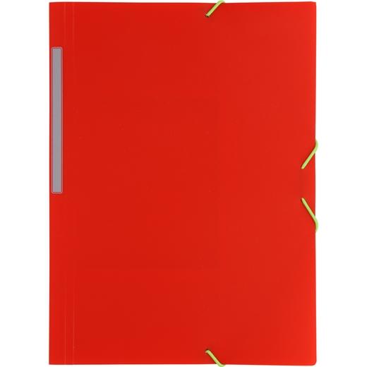 GRAFOPLÁS - CARPETA COLORGRAF 3 SOLAPAS PP TRANSLÚCIDO GOMAS FOLIO ROJO (Ref.4801251)
