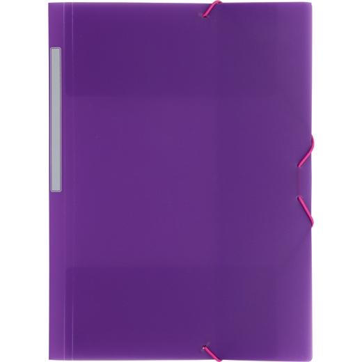 GRAFOPLÁS - CARPETA COLORGRAF 3 SOLAPAS PP TRANSLÚCIDO GOMAS FOLIO VIOLETA (Ref.4801235)