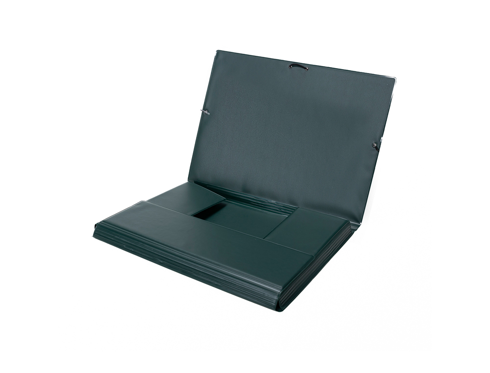 GRAFOPLÁS - CARPETA ESCOLAR CON GOMAS 3 SOLAPAS FOLIO FORRADAS PVC VERDE (Ref.1220020)