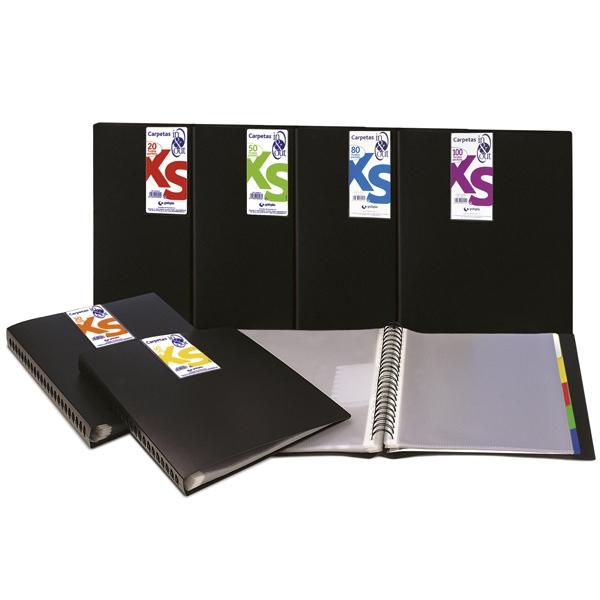 GRAFOPLÁS - CARPETA IN & OUT XS CON 5 SEPARADORES Y 20 FUNDAS A4 DE PP EXTRAÍBLES E INTERCAMBIABLES NEGRO (Ref.39452010)