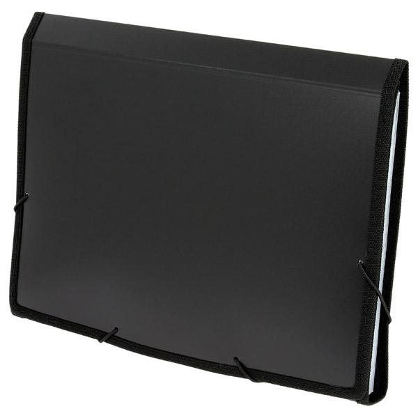 GRAFOPLÁS - CLASIFICADOR FUELLE OPACO POLIPROPILENO 13 SEPARADORES CON RIBETE FOLIO NEGRO (Ref.2960410)