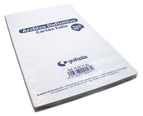GRAFOPLÁS - ARCHIVO DEFINITIVO FOLIO CARTÓN FSC BLANCO -PACK 10U- (Ref.70907703)