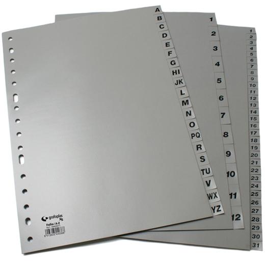 GRAFOPLÁS - JUEGO DE ABECEDARIO FOLIO 16 TALADROS PP OPACO GRIS (Ref.44409071)