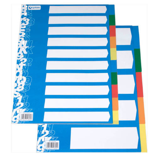 GRAFOPLÁS - JUEGO SEPARADOR A4 5 POSICIONES ECOLOGICO 16T GRAFOPLAS (Ref.41260000)