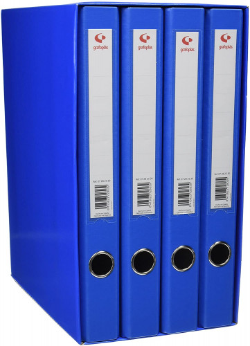 GRAFOPLÁS - MÓDULO 4 CARPETAS 2 ANILLAS 25 MM AZUL FOLIO 290X350X180 GRAFOPLAS (Ref.7282430)