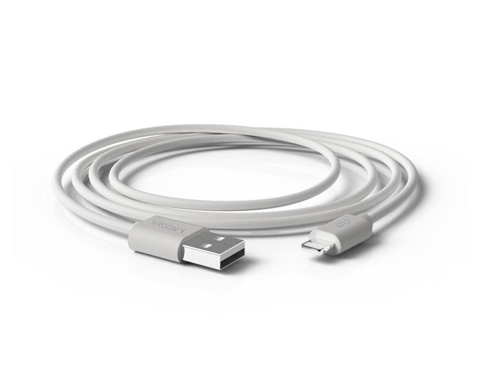 GROOVY - CABLE USB 2.0 A APPLE LIGHTNING LONGITUD 1 METRO COLOR BLANCO (Ref.GR-CBL-AP1M1.5A-C01)