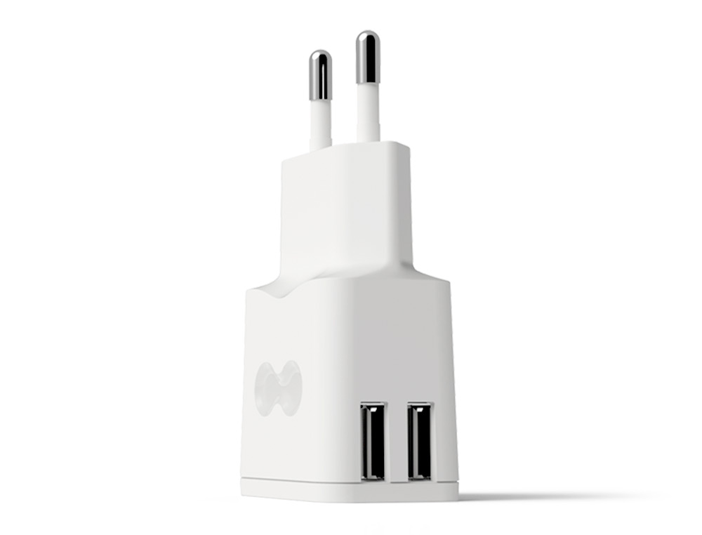 GROOVY - CARGADOR DE PARED 2 USB COLOR BLANCO (Ref.GR-SCH-2X24A-C01)