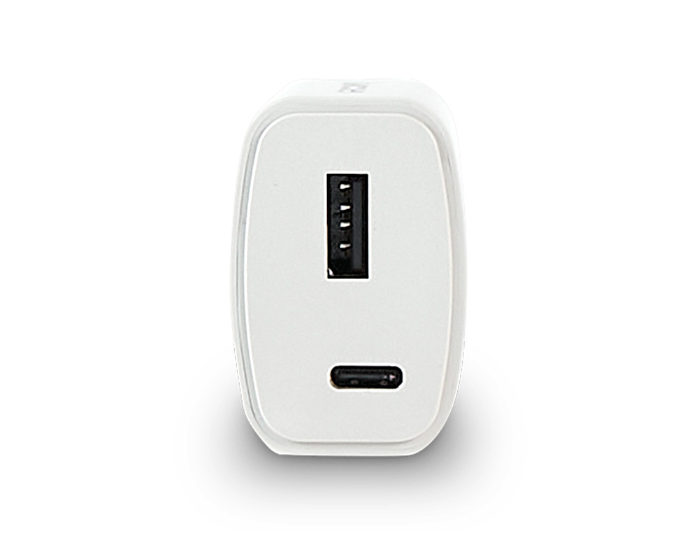 GROOVY - CARGADOR PARED 1 USB + 1USB-C COLOR BLANCO (Ref.GR-SCH-1+1X3.1A-C01)