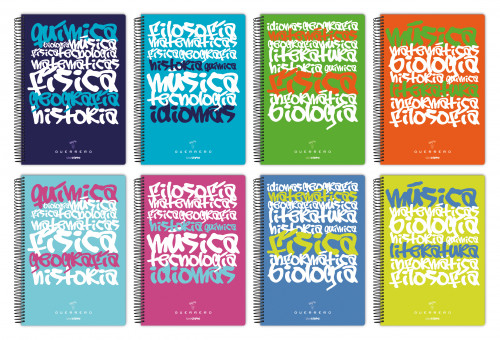 GUERRERO - BLOC UNICLASE tapa PP Fº 80h HORIZONTAL 90g COL.SUR. (Ref.88423298)