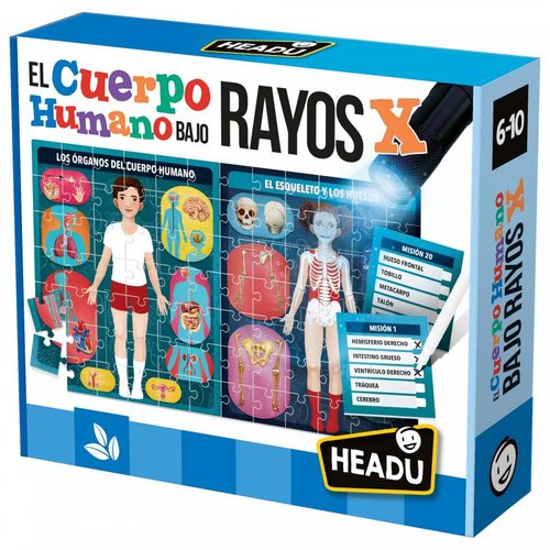 HEADU - EL CUERPO HUMANO BAJO RAYOS X ESQUELETO, SISTEMAS, FUNCIONES Y ÓRGANOS VITALES 6-10 AÑOS (Ref.130012208)