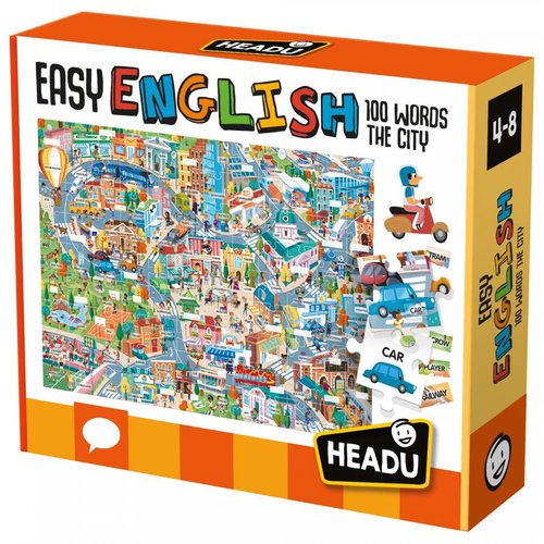 HEADU - JUEGO EDUCATIVO EASY ENGLISH 100 WORD THE CITY (4-8 años) (Ref.1043737)