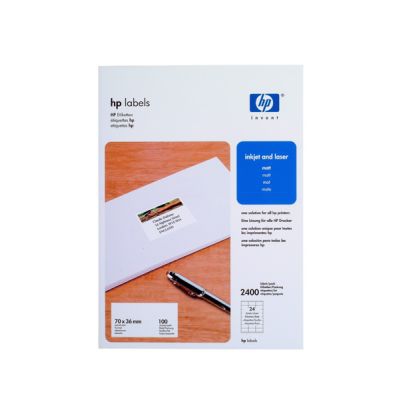 HP - Etiquetas 70x36mm (24 EtiqXhoja, 100 hojas) (Ref.Q6559A)
