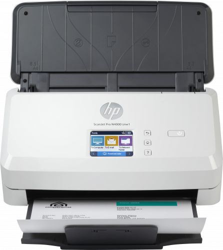 HP - Scanjet Pro N4000 snw1 Escáner alimentado con hojas 600 x 600 DPI A4 Negro, Blanco (Ref.6FW08A)
