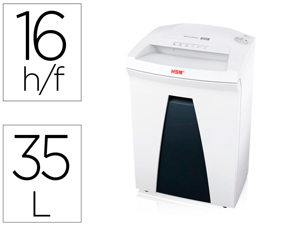 HSM - DESTRUCTORA SECUREO B24 (14/16h PARTIC.)
Nivel.seg.P4 - particula 4.5x30mm; dep.34L
 (Ref.1783111)