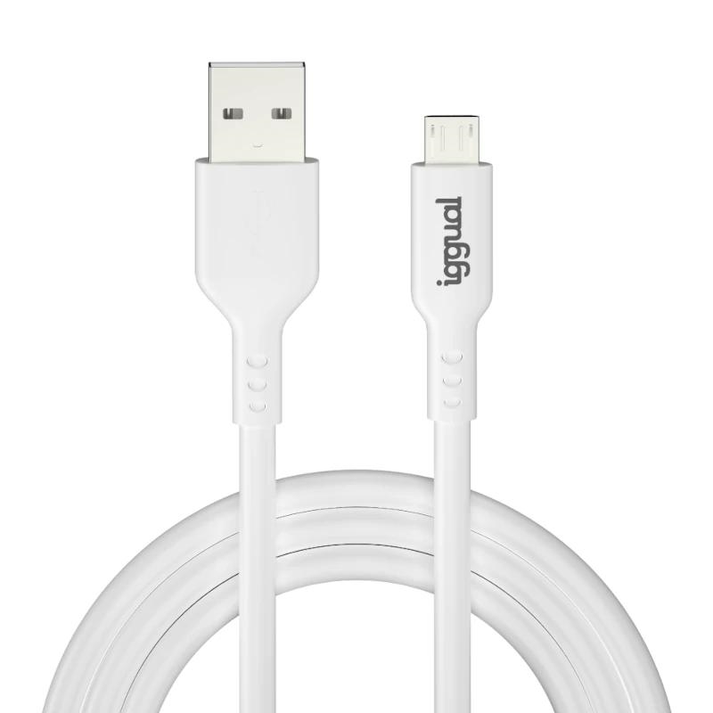 IGGUAL - cable USB-A/micro-USB 100 cm blanco (Ref.IGG316931)