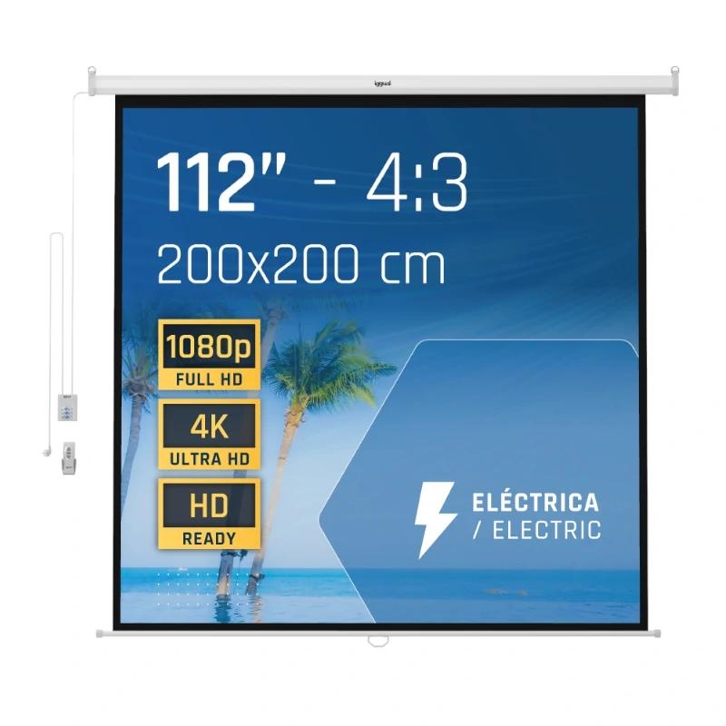 IGGUAL - Pantalla mural 200x200 cm eléctrica (Ref.PSIES200)