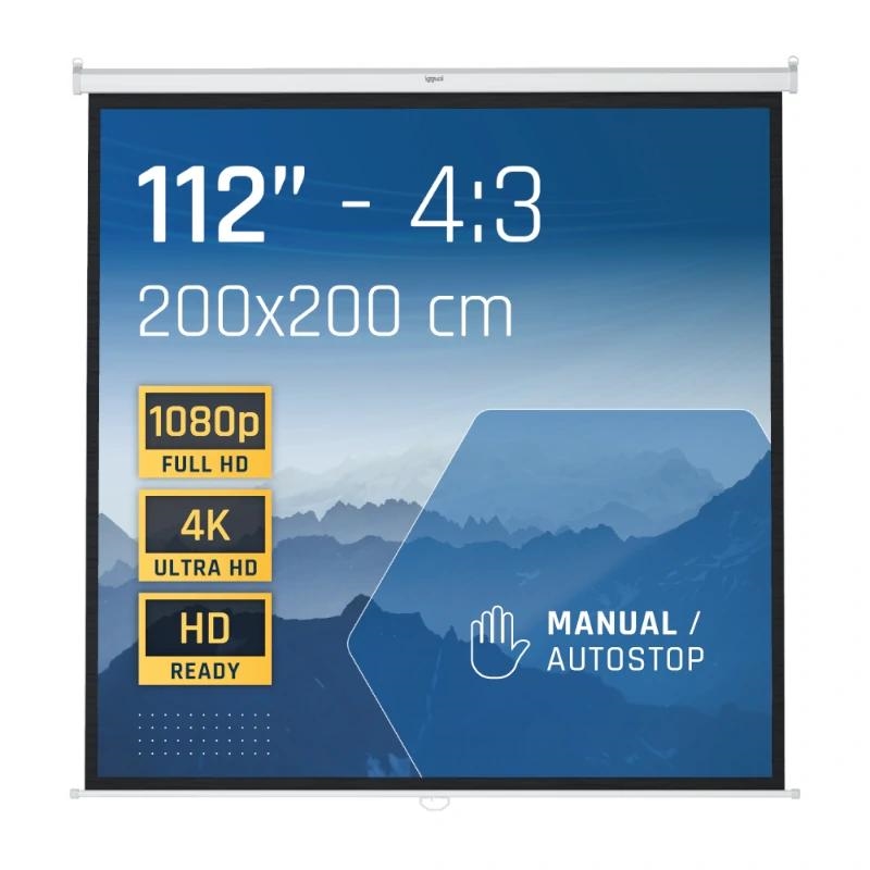 IGGUAL - Pantalla mural 200x200 cm manual (Ref.PSIMS200)