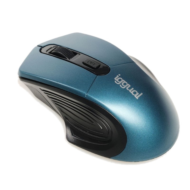 IGGUAL - Ratón inalámbrico ERGONOMIC-L-1600DPI azul (Ref.IGG317518)