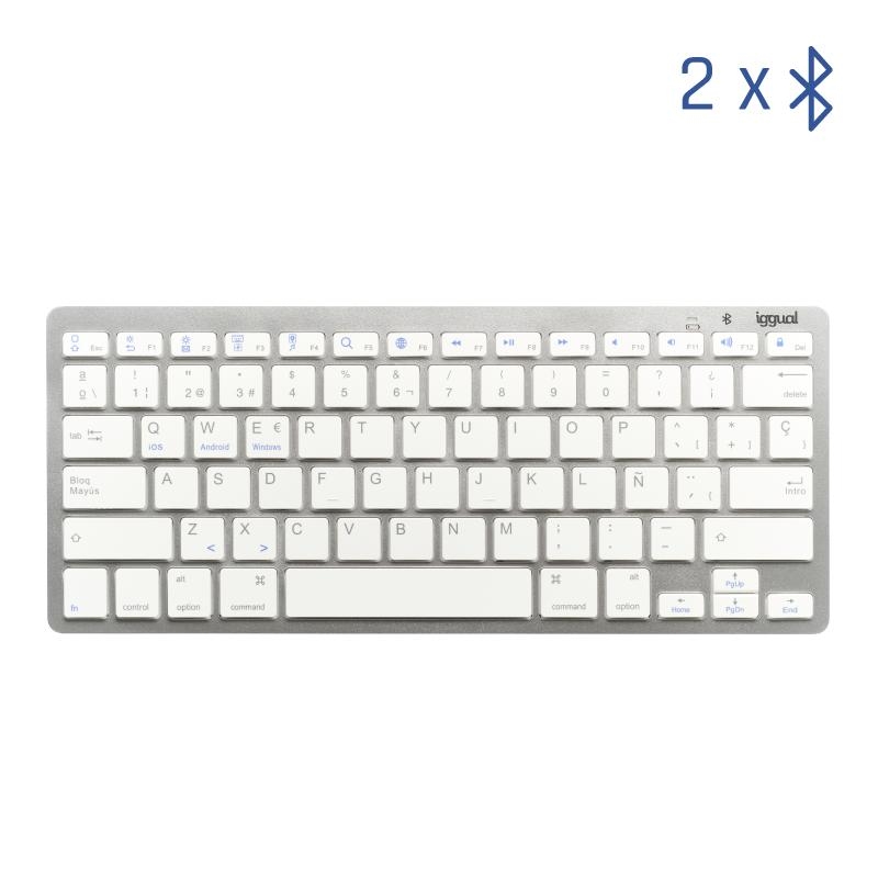 IGGUAL - Teclado Bluetooth Slim TKL-BT plata (Ref.IGG316788)