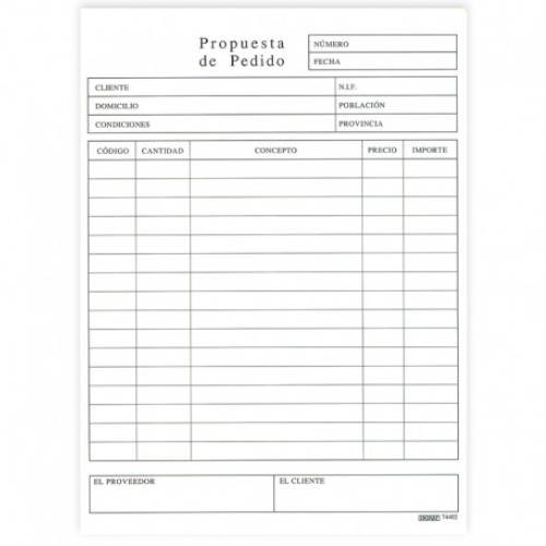 INGRAF - TALONARIO PEDIDOS 1/4 NATURAL CATALAN DUPLICADO (74402C) (Ref.350348)