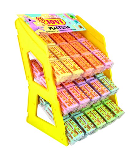 JOVI - PLASTILINA 70 PASTILLA 50 gr. SURTIDO COLORES PASTEL EXPOSITOR DE 180 (Ref.70E/180P)