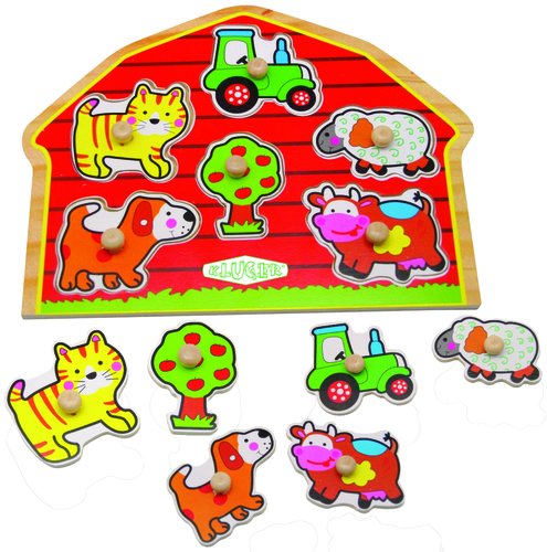 KLUGER - JUEGO ENSARTE 6 PIEZAS GRANJA DE ANIMALES (Ref.D11020)