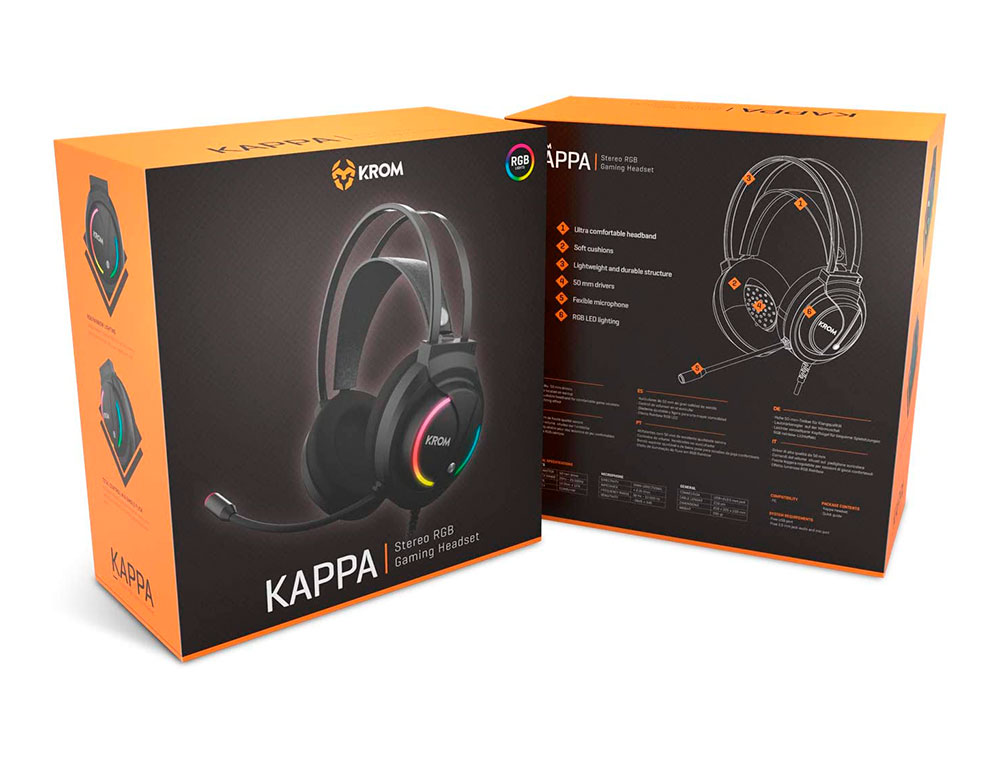 KROM - Kappa Auriculares Diadema Negro (Ref.NXKAPPA)