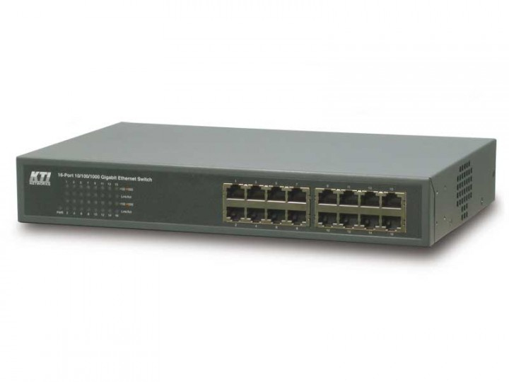 KTI NETWORKS - KTI 16-port 10/100/1000Base-T Gigabit copper switch (Ref.KGS-116)