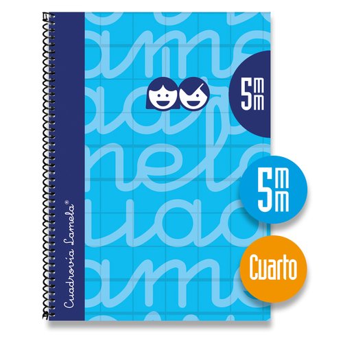 LAMELA - BLOC tapa FORRADA 4º 80h CUADROVIA 5 mm AZUL (Ref.7CTE005A)