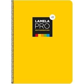 LAMELA - CUADERNO ESPIRAL 100 HOJAS FOLIO CUADRÍCULA 3X3 CON MARGEN AMARILLO -PAQUETE 5U- (Ref.7FTE103AM)