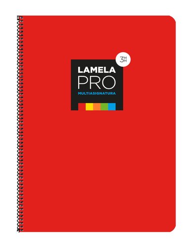 LAMELA - CUADERNO ESPIRAL 100 HOJAS FOLIO CUADRÍCULA 3X3 CON MARGEN ROJO -PAQUETE 5U- (Ref.7FTE103R)