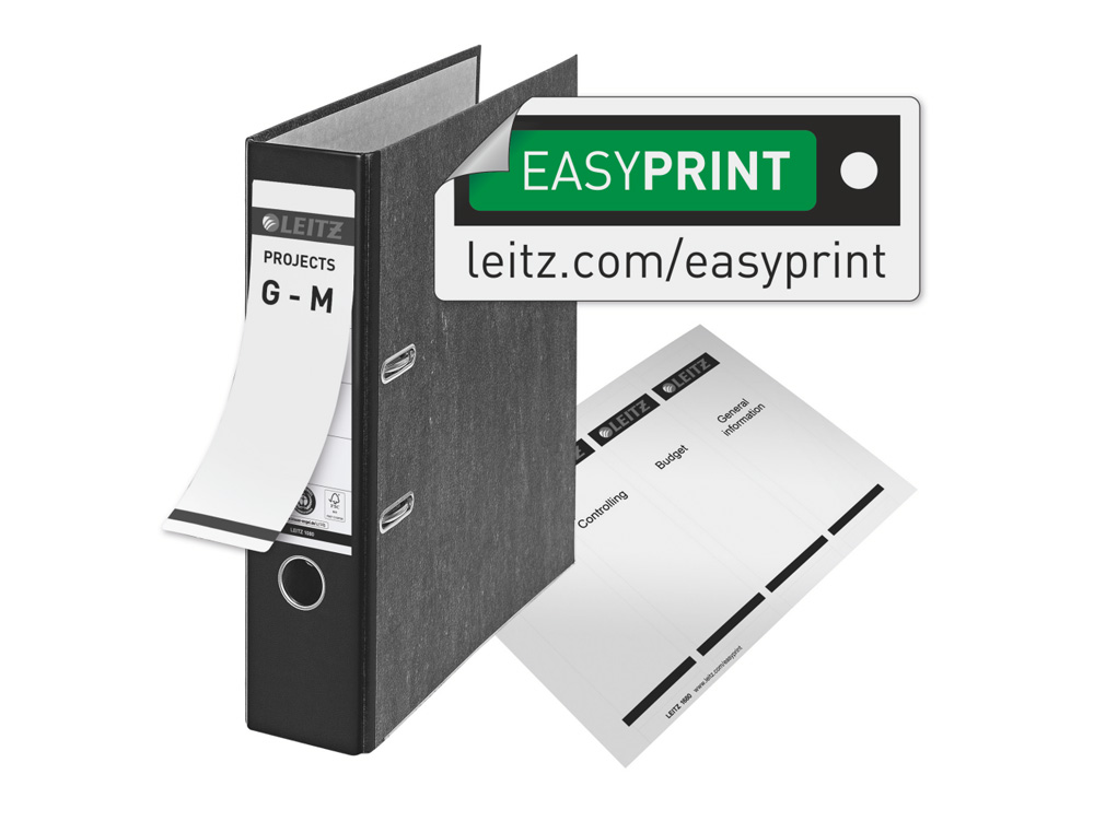 LEITZ - ARCHIVADOR palanca 180º A4 80mm NEGRO (Ref.10805095)