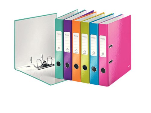 LEITZ - ARCHIVADOR PALANCA WOW 180º A4 LOMO 50MM RADO CARTÓN FORRADO PLASTIFICADO SURTIDOS -10UD- (Ref.10061199)